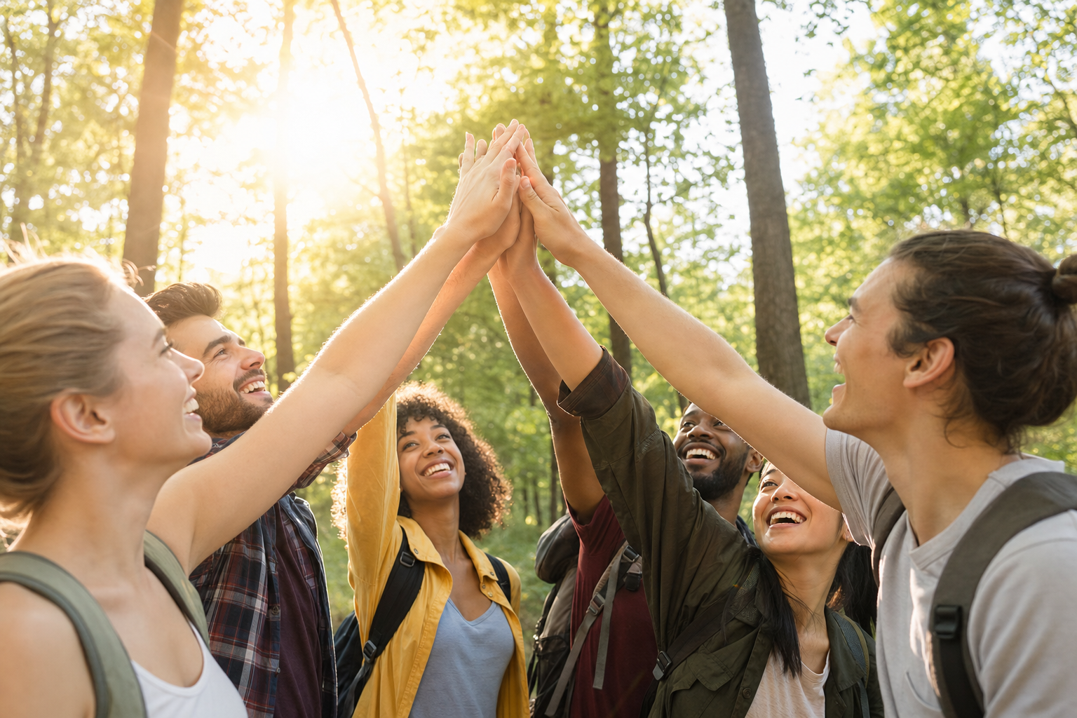 Young people connecting and collaborating in community